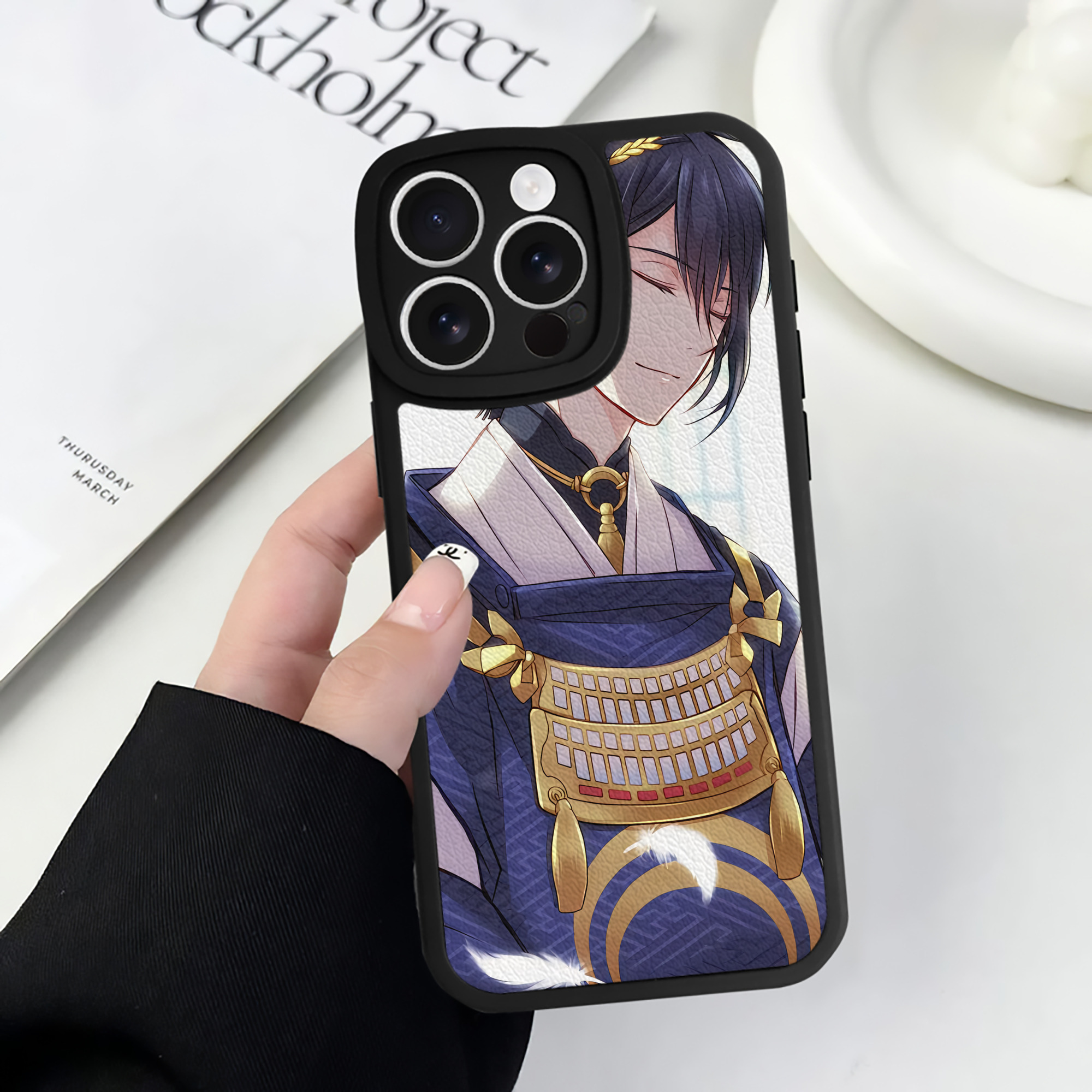 （画像用） 刀剣乱舞 Touken Ranbu 【iPhone 16シリーズ対応】シリコンスマホケース（レザー調） 材質：シリコン